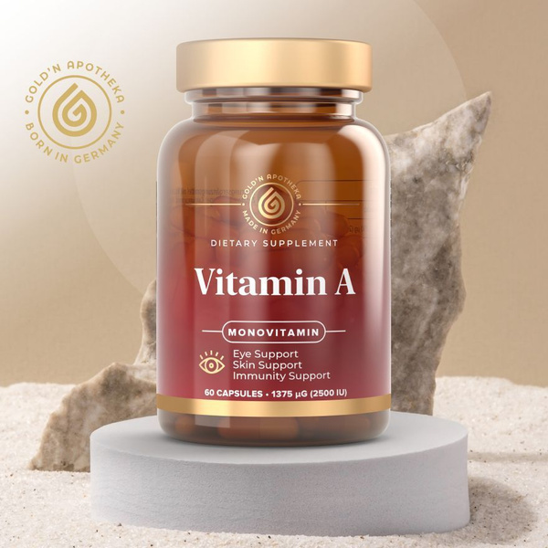 Vitamin A (Витамин A) ретинол, витамины для кожи и зрения, капсулы, 60 ...