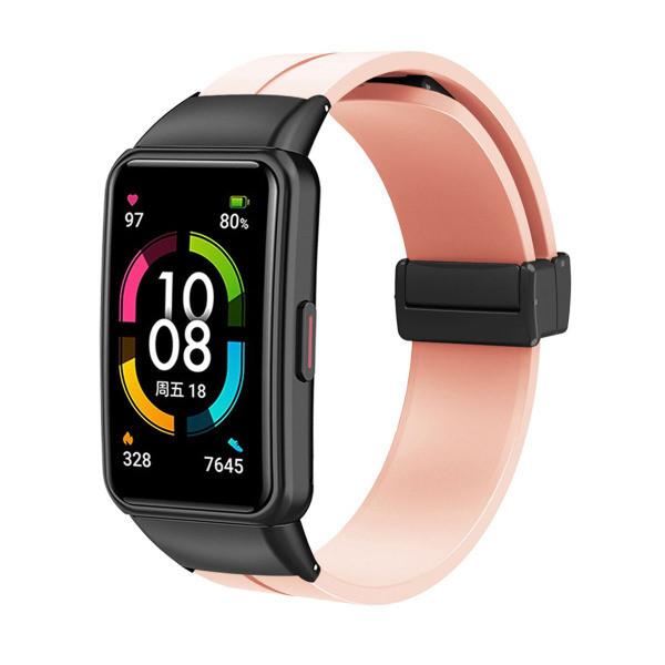 Силиконовый магнитный ремешок для смарт часов Honor Band 6 / Huawei ...
