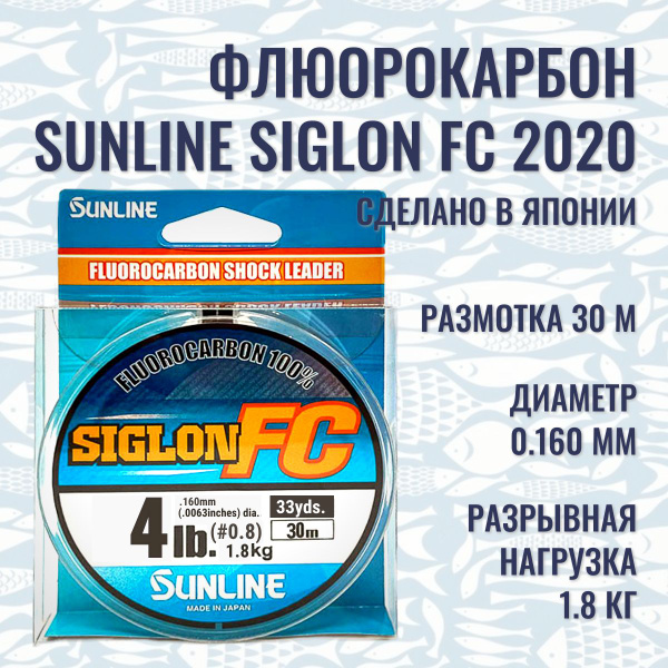 Флюорокарбоновая леска для рыбалки Sunline SIGLON FC 2020 Clear_4 по 30 ...