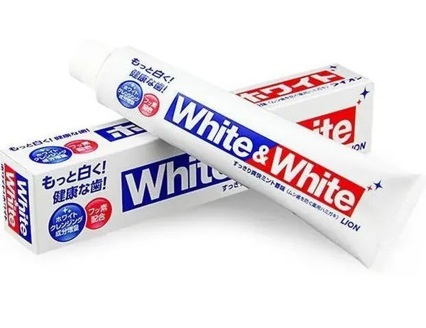 Lion White&White / Японская отбеливающая зубная паста с кальцием 150 гр ...