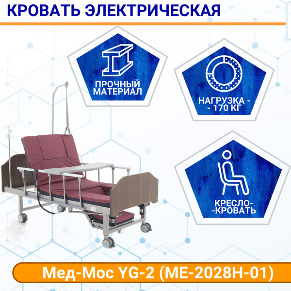Кровать для лежачих больных YG-2 электрическая ЛДСП, без т/у, с ...
