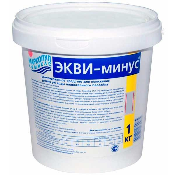 Регулятор рН Экви-минус для бассейна гранулы 1 кг Маркопул Кемиклс ...