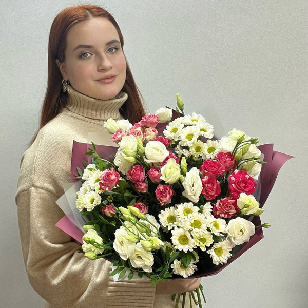 Кустовая роза, Эустома, Хризантема ZELROSES купить по выгодной цене в ...