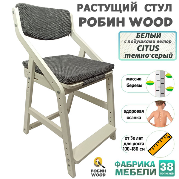 Стул детский растущий деревянный, стул для школьника Робин Wood (Вуд ...