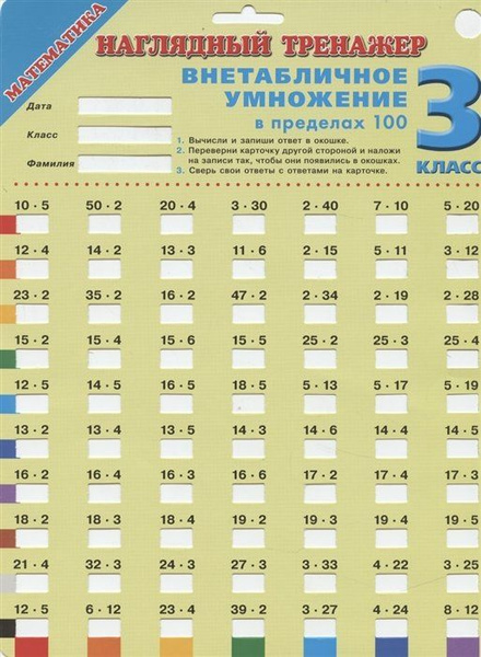 Наглядный тренажер. Математика. 3 класс. Внетабличное умножение в ...