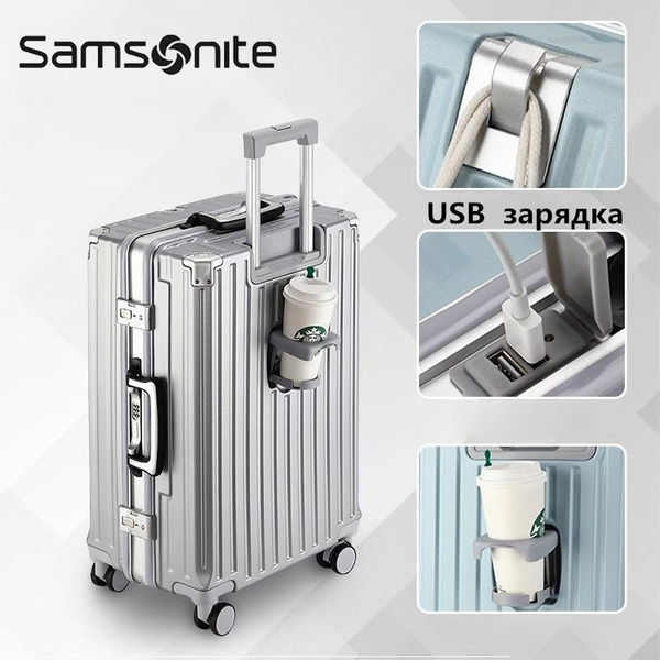 Чемодан Samsonite с алюминиевой рамой, универсальные колеса ...