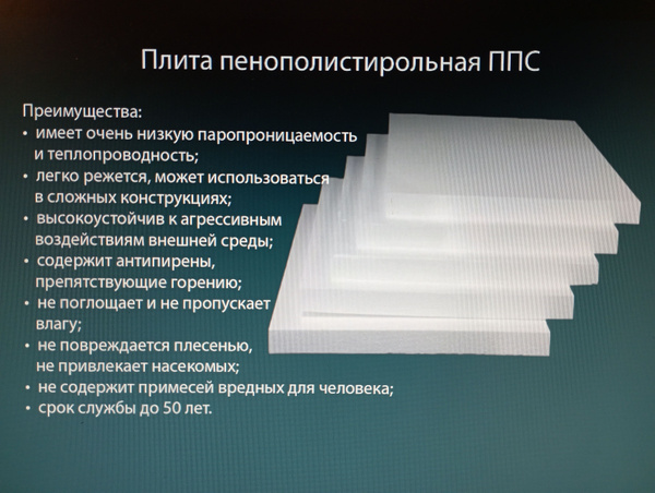 Плита пенополистирольная ППС-16, 1000х1000х100 мм, 5шт, утеплитель ...