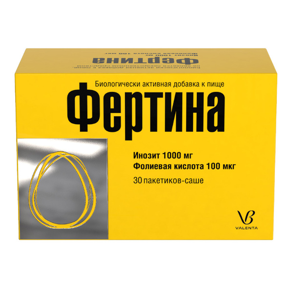 Фертина Инозит 1000 мг Фолиевая кислота 100 мкг, 30 саше, 300 г ...