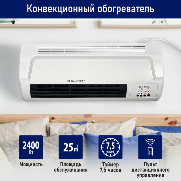 Тепловентилятор настенный керамический STINGRAY ST-FH1058A с пультом ДУ ...