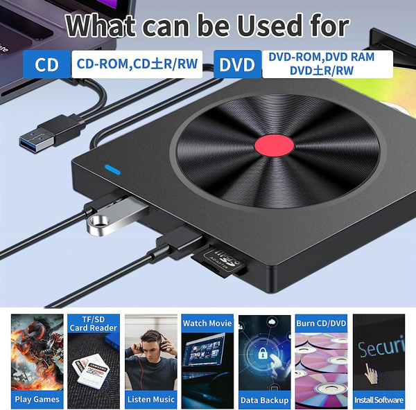 Записывающее устройство 5 в 1, USB 3.0 / Type-C, внешний привод CD DVD ...