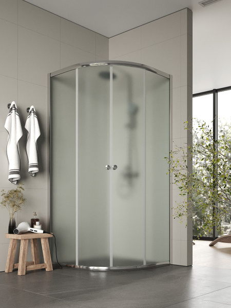 Душевой уголок без поддона 90х90, стекло матовое Agger A01-090MCR/G ...