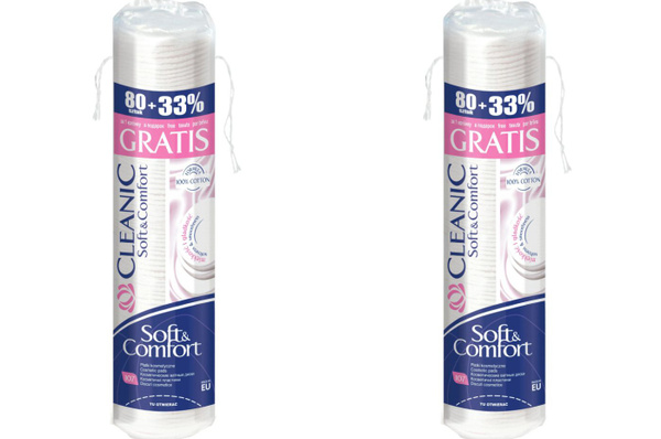 Cleanic Ватные диски гигиенические Soft Comfort, 80 шт, 2 уп - купить с ...