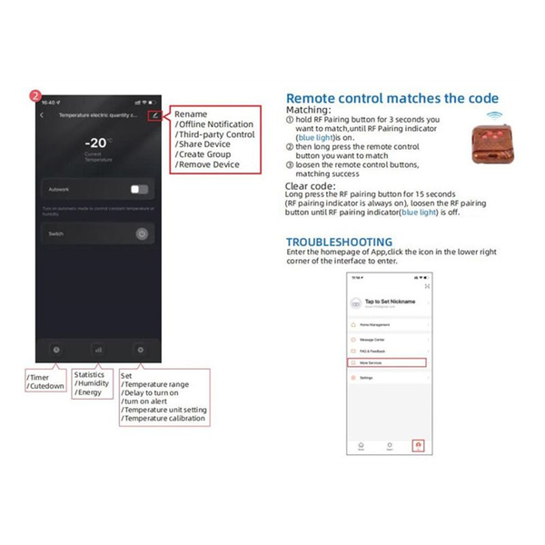 Tuya WiFi Smart Temperature Switch+ Remote 16A 3000W Энергопотребление ...