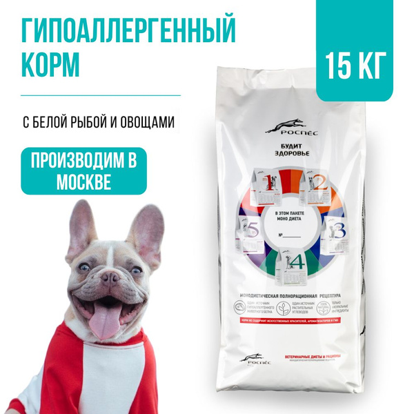 Сухой беззерновой корм для собак супер-премиум-класса РосПёс, Моно ...