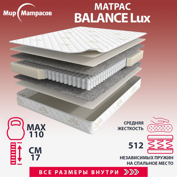Матрас Мир Матрасов Ask Balance Lux, Независимые пружины, 80 - купить ...