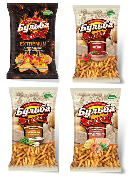 Соломка картофельная Будьба стикс Микс 75г 4шт - купить с доставкой по ...