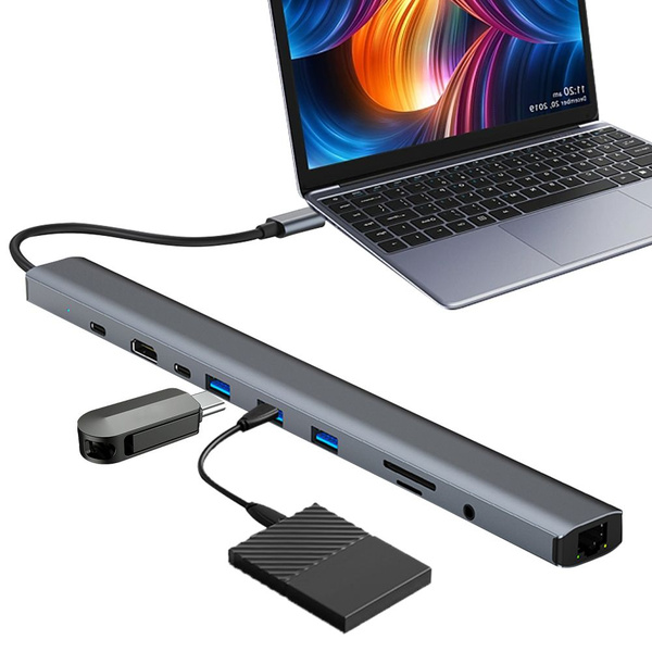 Док-станция USB C 10 в 1 100 Вт PD 3 порта USB 3.0 Слоты для карт ...