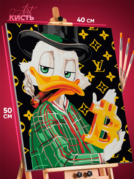 Картина по номерам на холсте с подрамником 40х50см Скрудж Макдак ...