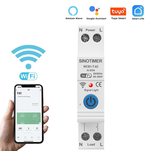 WCB1-T-63 TUYA WIFI Интеллектуальный выключатель 63A Защитное реле ...