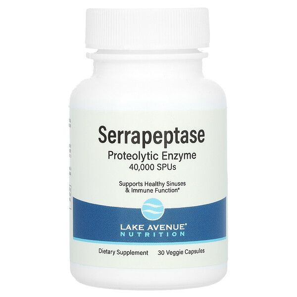 Серрапептаза, протеолитические ферменты, Serrapeptase 40 000 SPus, 30 ...
