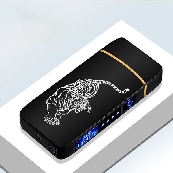 Металлическая ветрозащитная электрическая зажигалка с двойной дугой USB ...