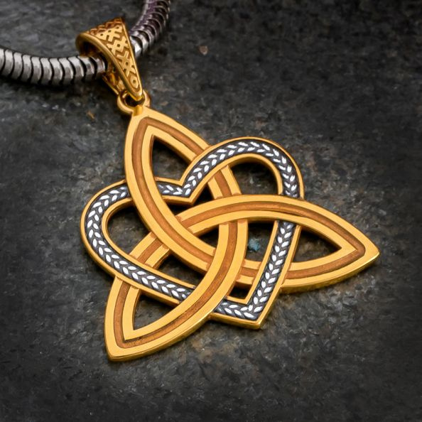 Серебро и Сталь Ювелирная мастерская Подвеска Триксель в сердце. На ...