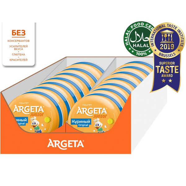 Паштет Argeta Junior куриный HALAL, 14 шт х 95 г - купить с доставкой ...