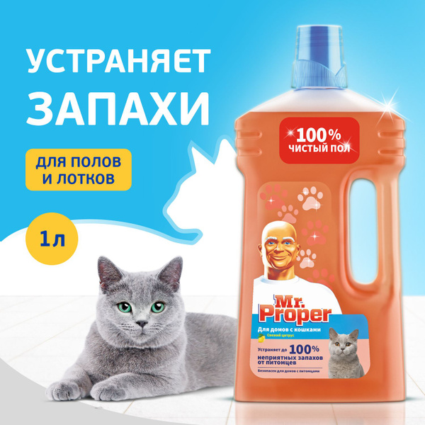 Моющая жидкость Mr.Proper для домов с кошками 1л - купить с доставкой ...