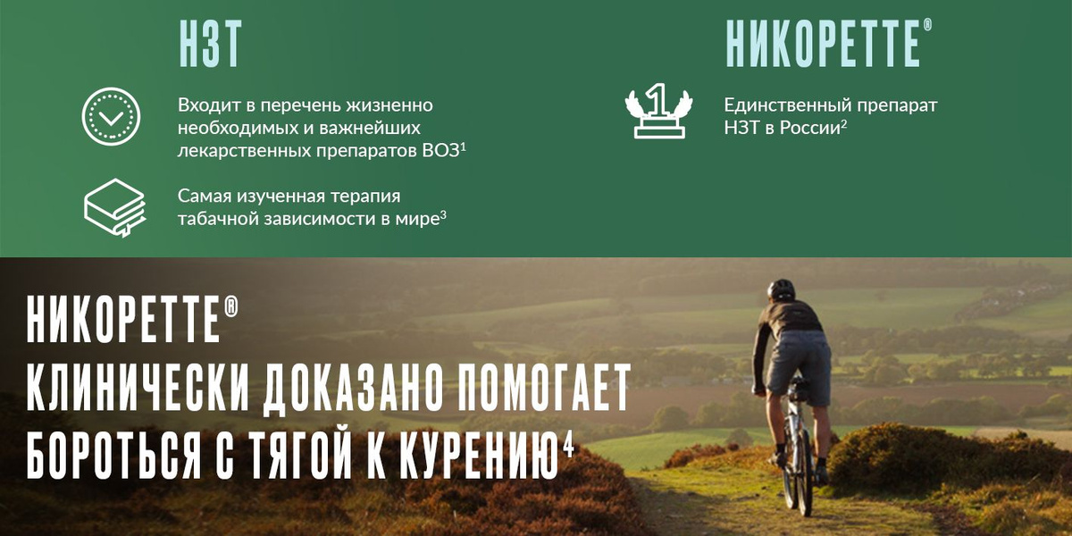 Никоретте® Жевательная резинка oт курения Свежая мята 4 мг, №30 ...