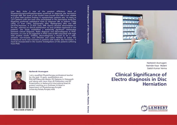 Обложка книги Clinical Significance of Electro diagnosis in Disc Herniation, Narkeesh Arumugam,Narinder Kaur Mulatni and Satish Kumar Verma