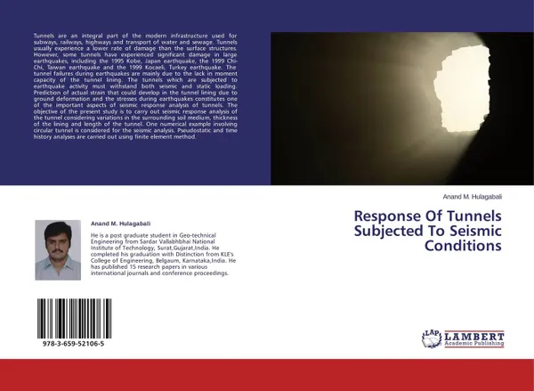 Обложка книги Response Of Tunnels Subjected To Seismic Conditions, Anand M. Hulagabali