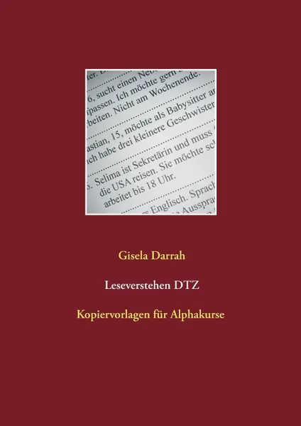 Обложка книги Leseverstehen DTZ. Kopiervorlagen fur Alphakurse, Gisela Darrah