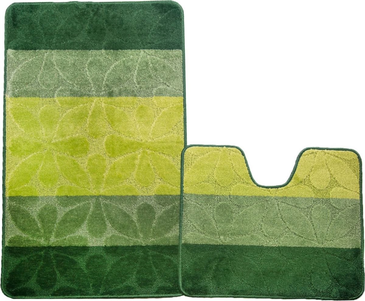 фото Набор ковриков для ванной Shahintex РР Mix 4К, 5395-2, зеленый, 2 шт