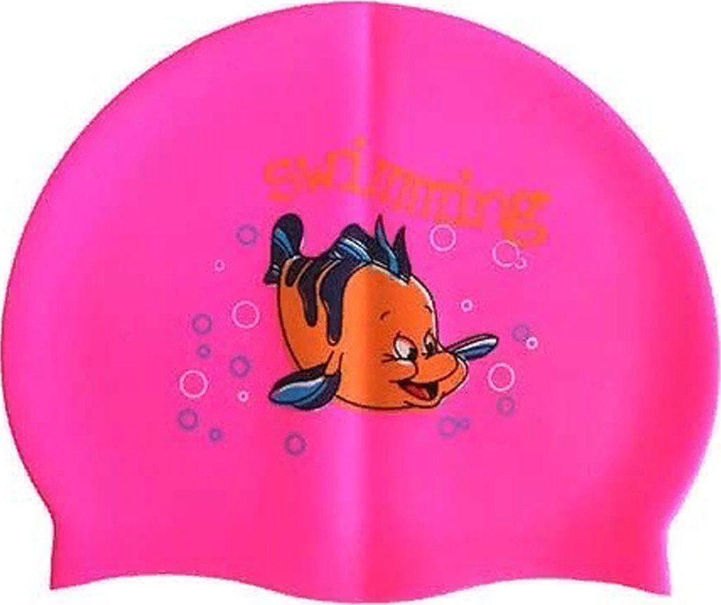 фото Шапочка для плавания силиконовая с рисунком RH-С10 (розовая) Dobest