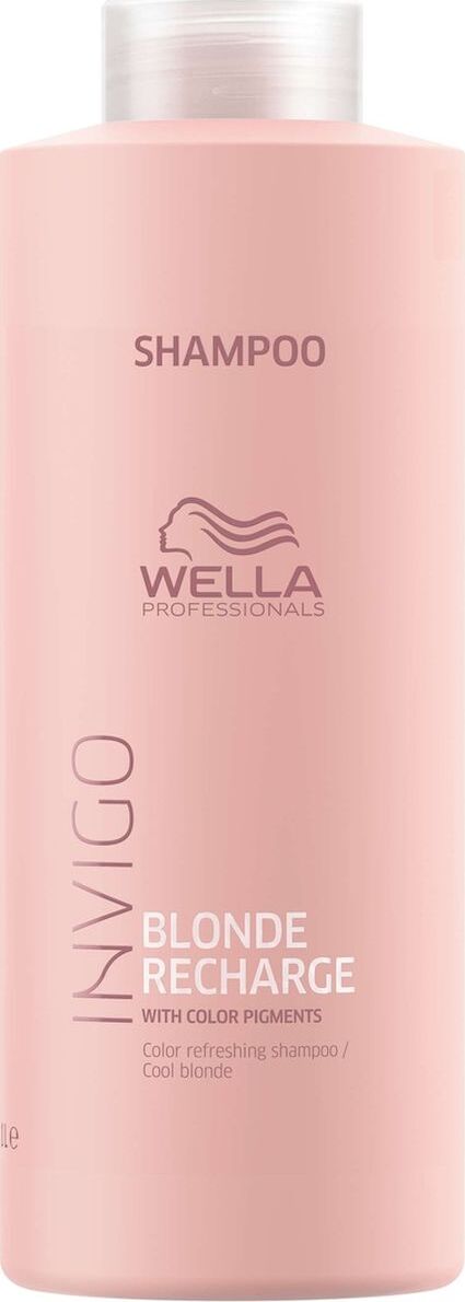 фото Wella Invigo Blond Recharge Шампунь-нейтрализатор желтизны для холодных светлых оттенков, 1 л Wella professionals