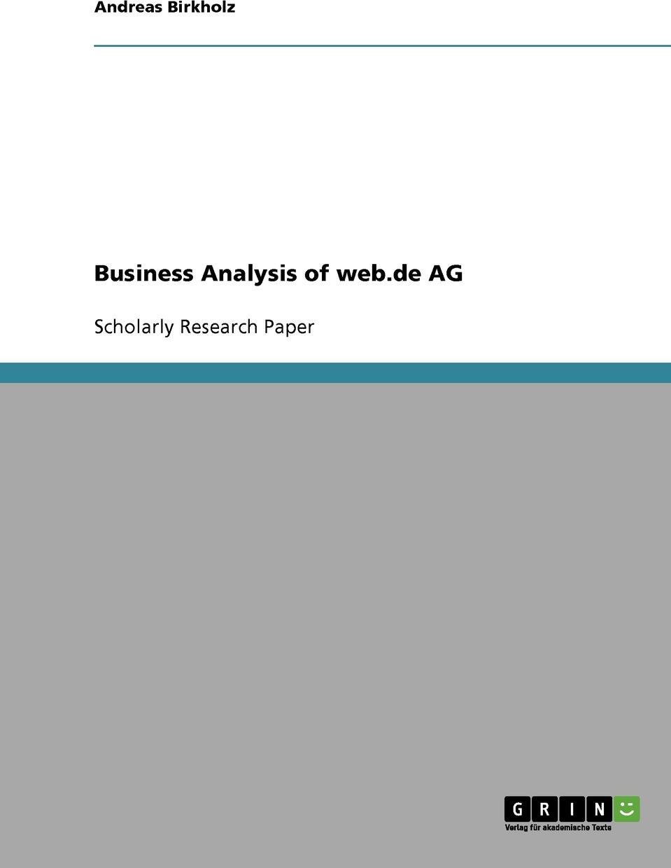 фото Business Analysis of web.de AG