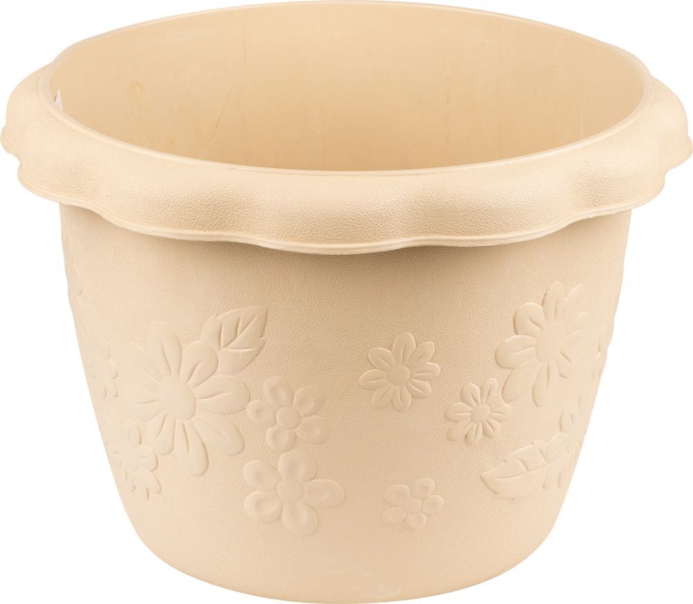 Бежевый горшок. Аметист №2 2. Горшок для цветов бежевый. 7 л пластик. Бежевый горшок.
