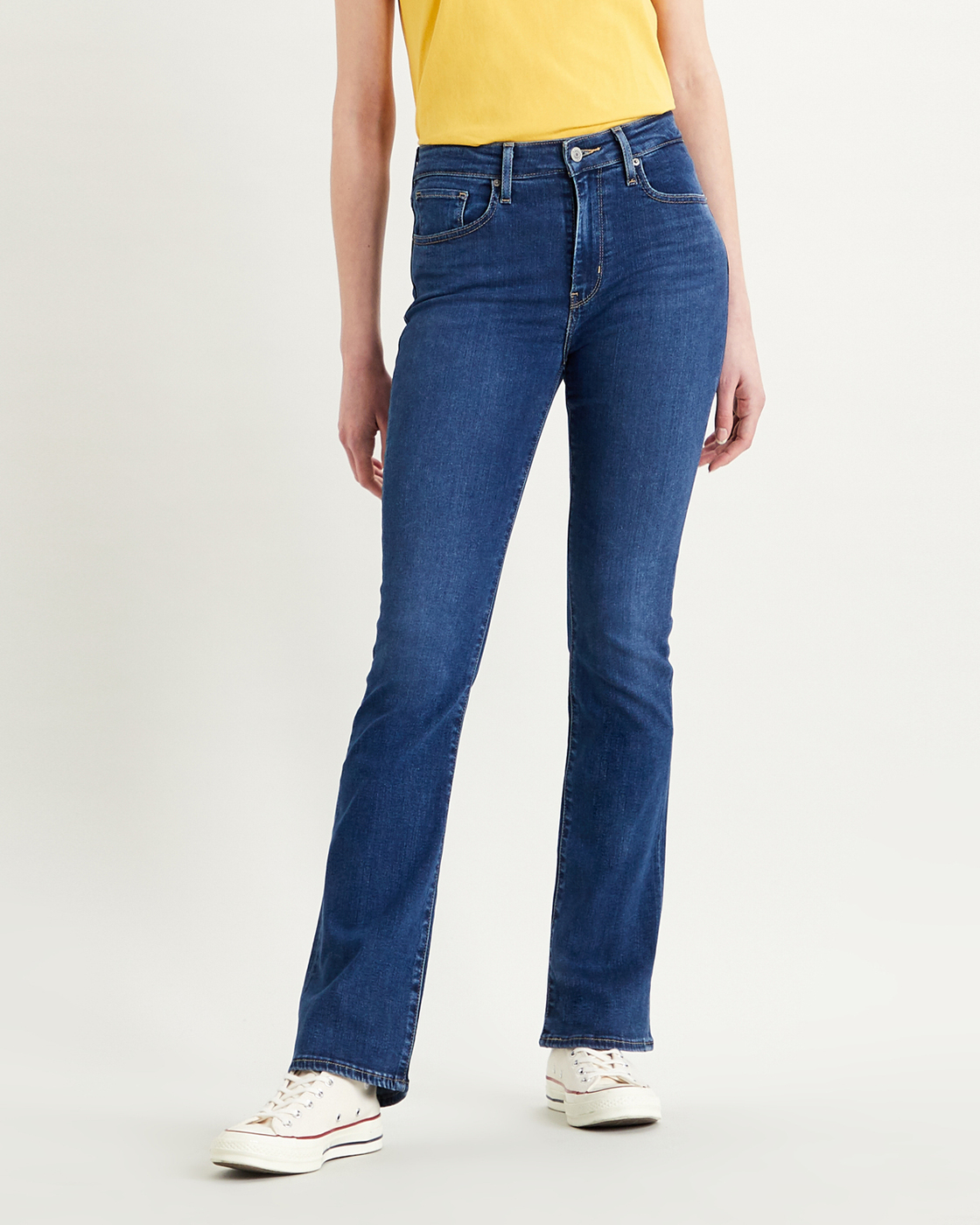 levi's 725 high rise bootcut blue denim