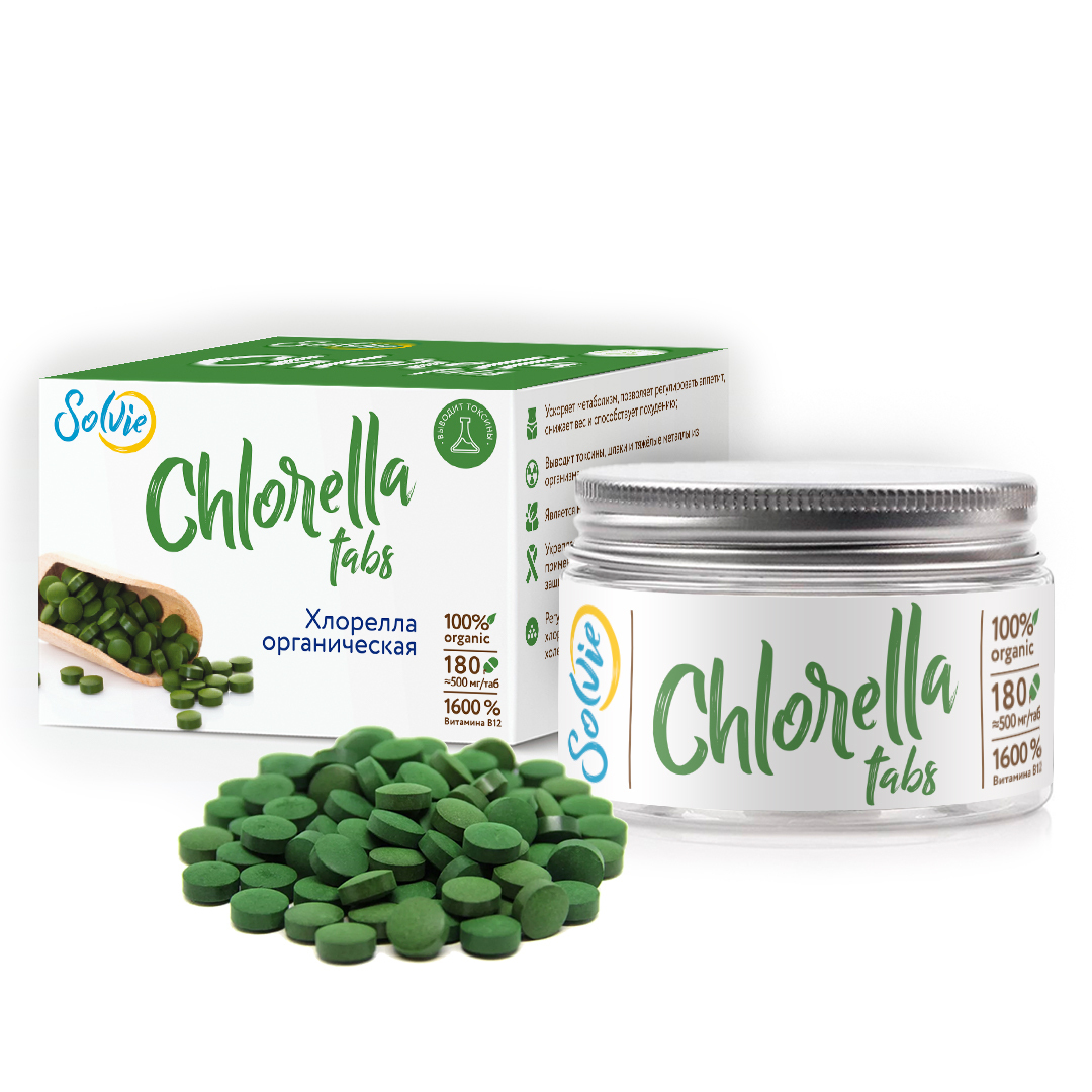 Chlorella 180 таблеток Solvie