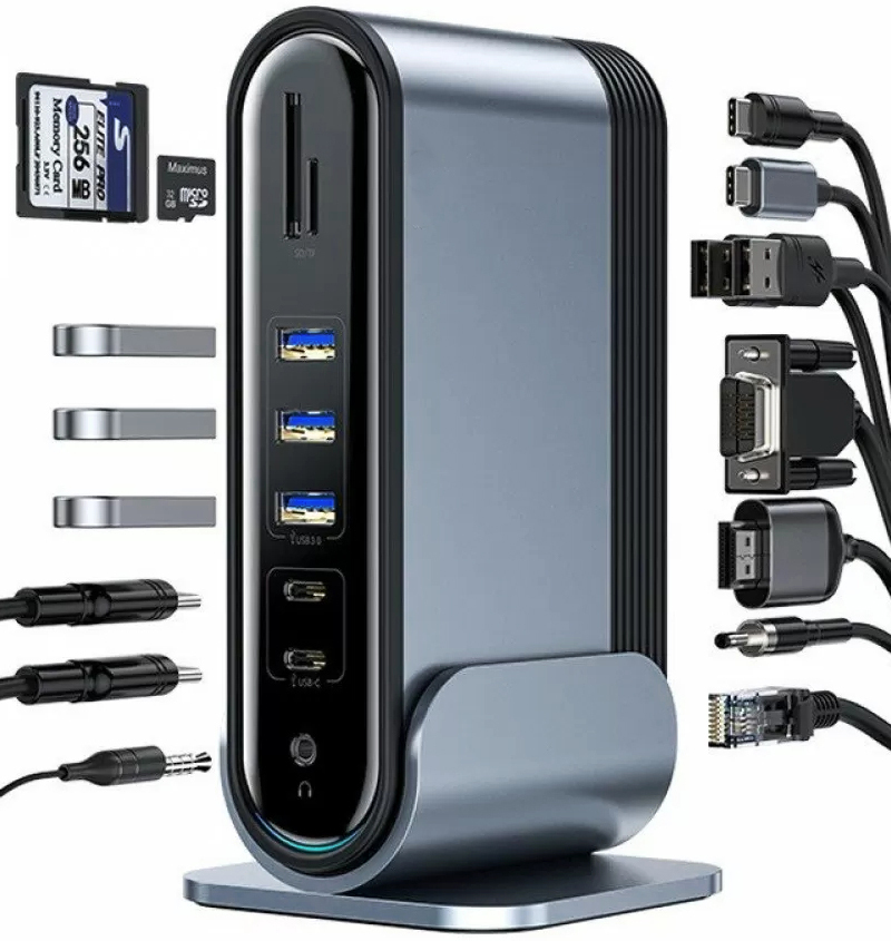 Характеристики Переходник для MacBook 16 в 1 / USB концентратор для ...