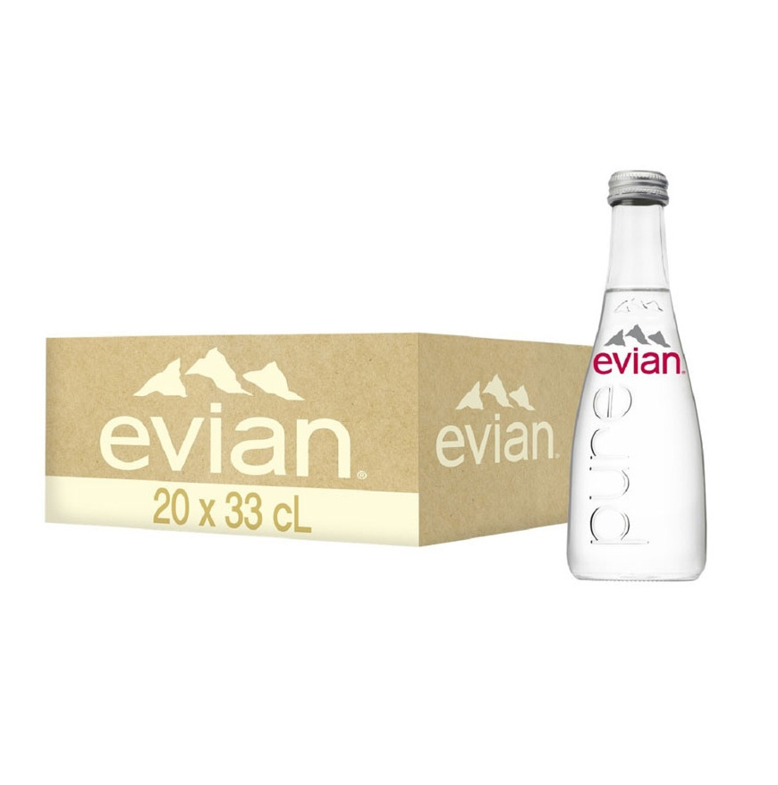 Вода минеральная питьевая Evian (Эвиан) 20 шт по 0,33 л, стекло