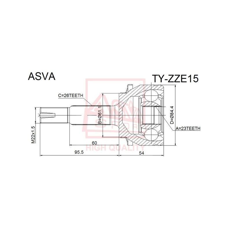 Шрус аурис. HN-R ASVA шрус наружный. ASVA 0124-064. 43470-09s60. ASVA tyzze15 шрус внешний.