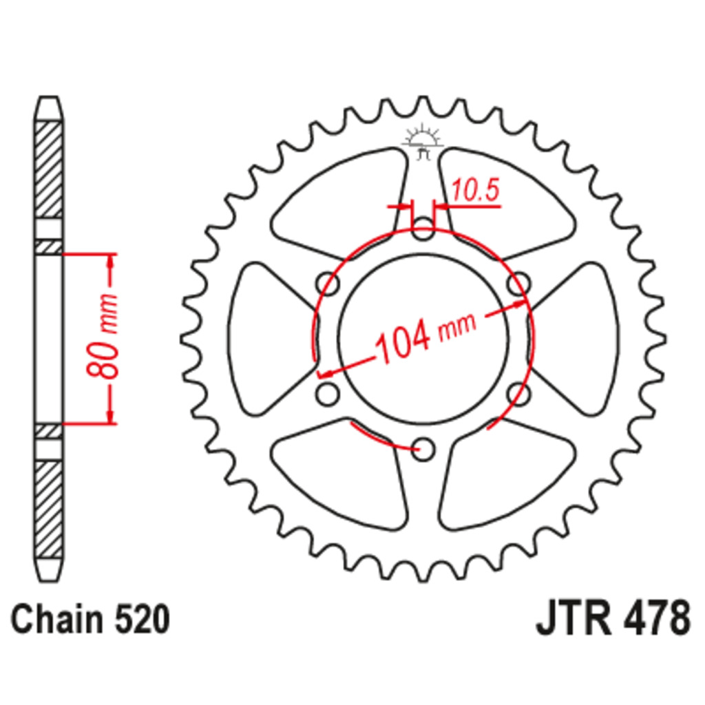 Звездазадняя(ведомая),(сталь)JT478.46