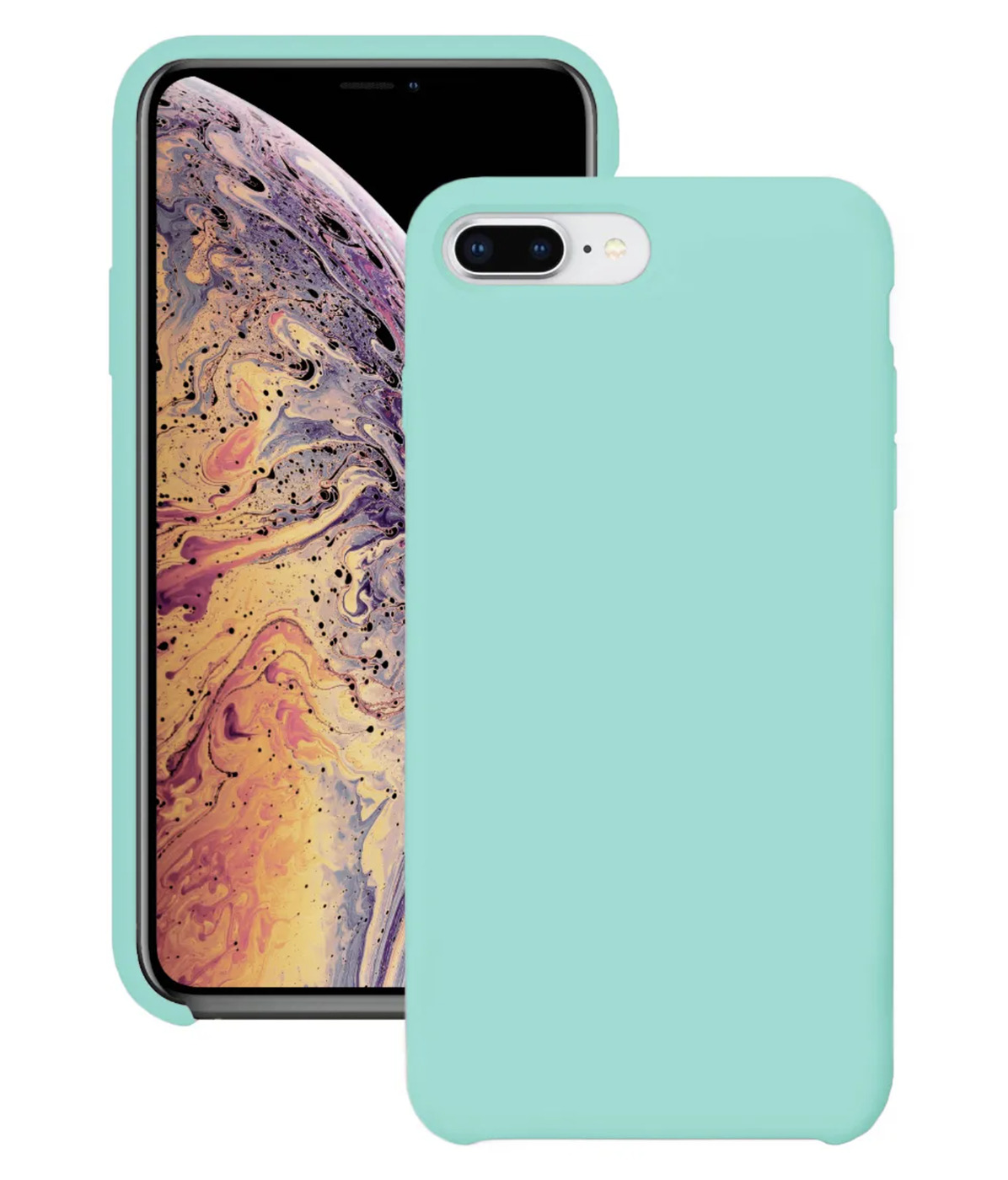 Силиконовый чехол для Apple iPhone 7 Plus / Apple iPhone 8 Plus / Silicone  Case DF на Айфон с бархатистым покрытием внутри, Бирюзовый - купить с  доставкой по выгодным ценам в интернет-магазине OZON (262841442)