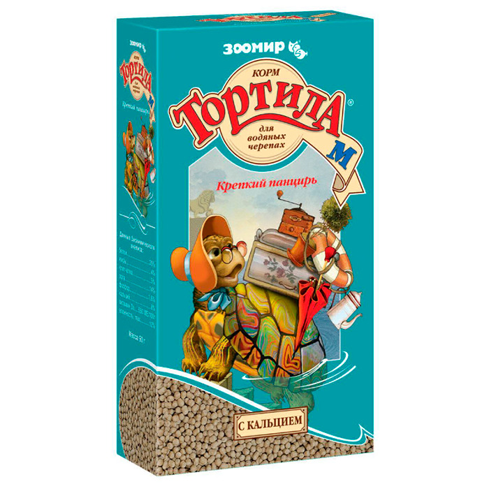 ЗООМИР Тортила-М Крепкий панцирь корм д/водных черепах, 90гр ,(10шт)
