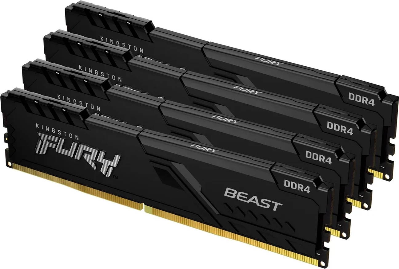 Kingston Fury Оперативная память Beast Black DDR4 3200 МГц 4x8 ГБ (KF432C16BBK4/32)