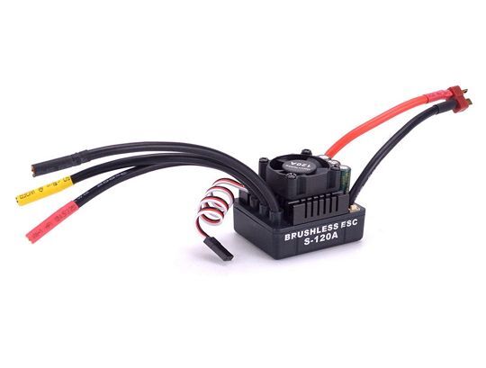 120ABrushlessESC2-4SSensorlessSpeedControllerfor1/81/10RCCarS-120A