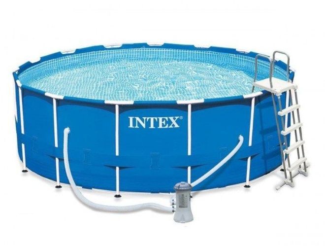 Intex 28242 (457х122 см, лестница,фильтр,тент,подложка) Каркасный бассейн Metal Frame