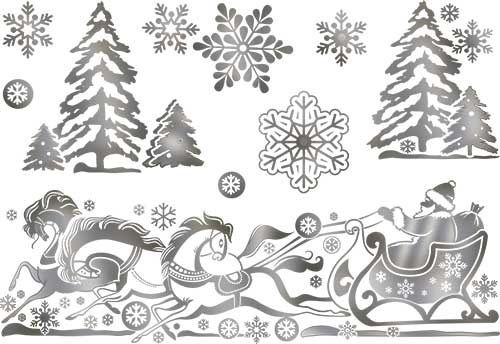 Новогодние наклейки на окна Ozon