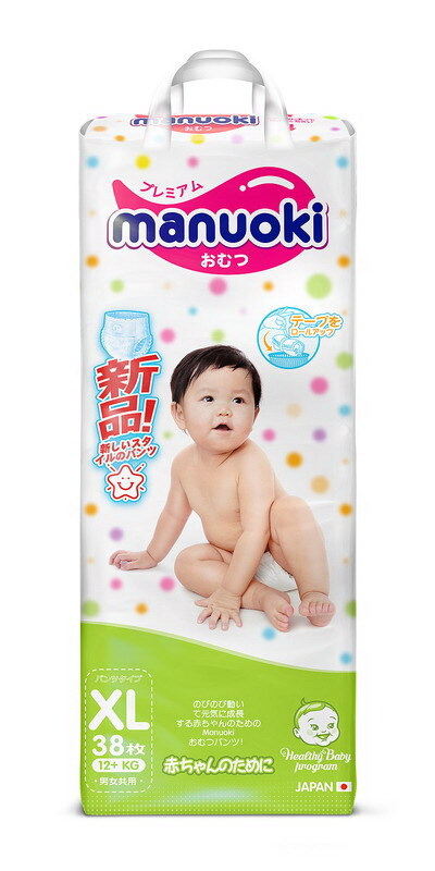Трусики-подгузники MANUOKI, размер XL, 12+ кг, 38 шт - купить с доставкой  по выгодным ценам в интернет-магазине OZON (520699260)